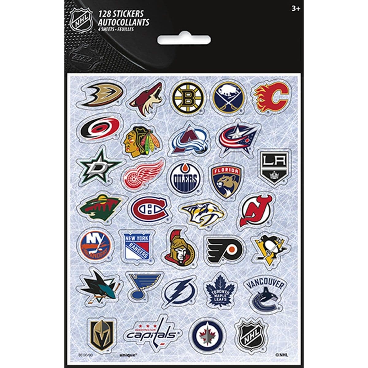 Buy Kids Birthday Hockey NHL stickers, 128 per package sold at Party Expert