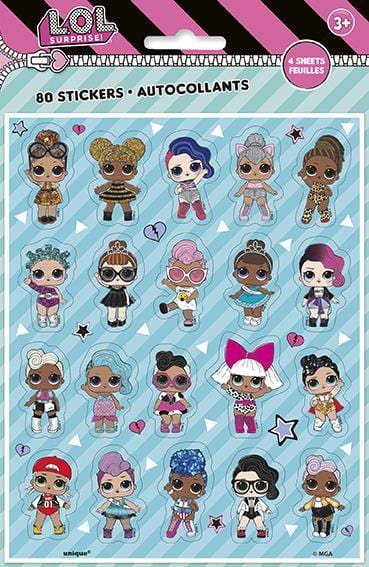 Buy Kids Birthday LOL Surprise Sticker Sheets, 4 Count sold at Party Expert