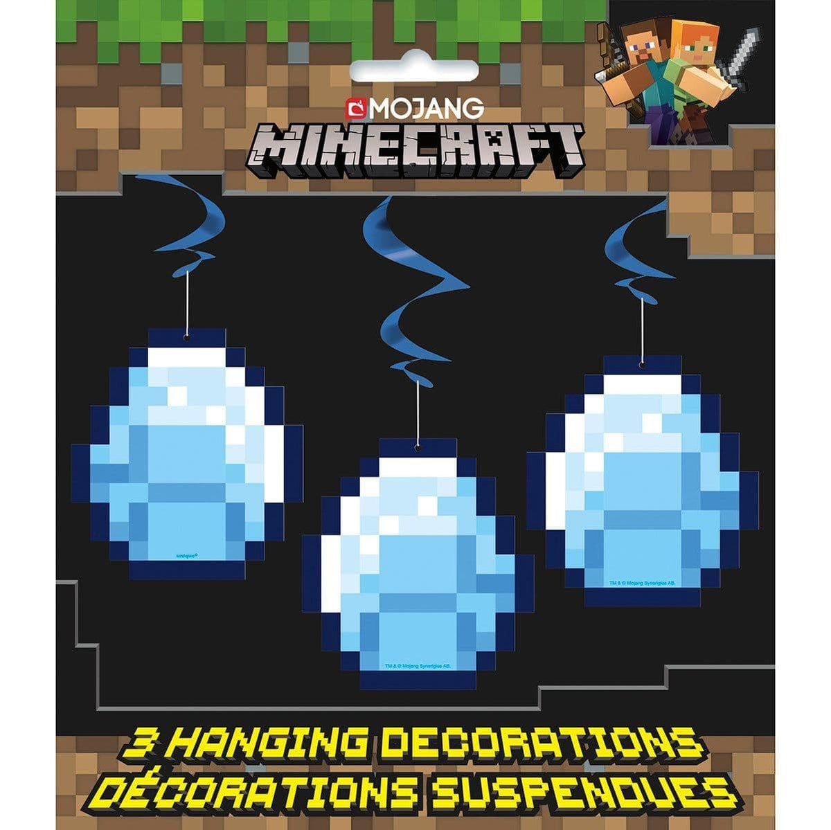 Buy Kids Birthday Minecraft swirl decorations, 3 per package sold at Party Expert