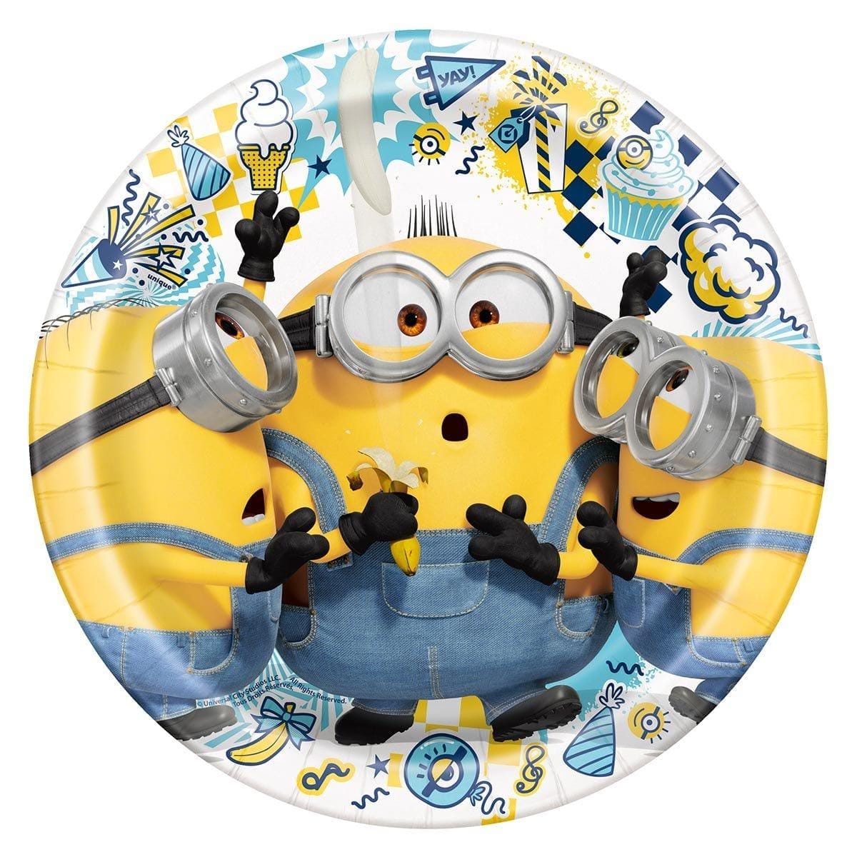 Buy Kids Birthday Minions Dinner Plates 9 Inches, 8 Counts sold at Party Expert