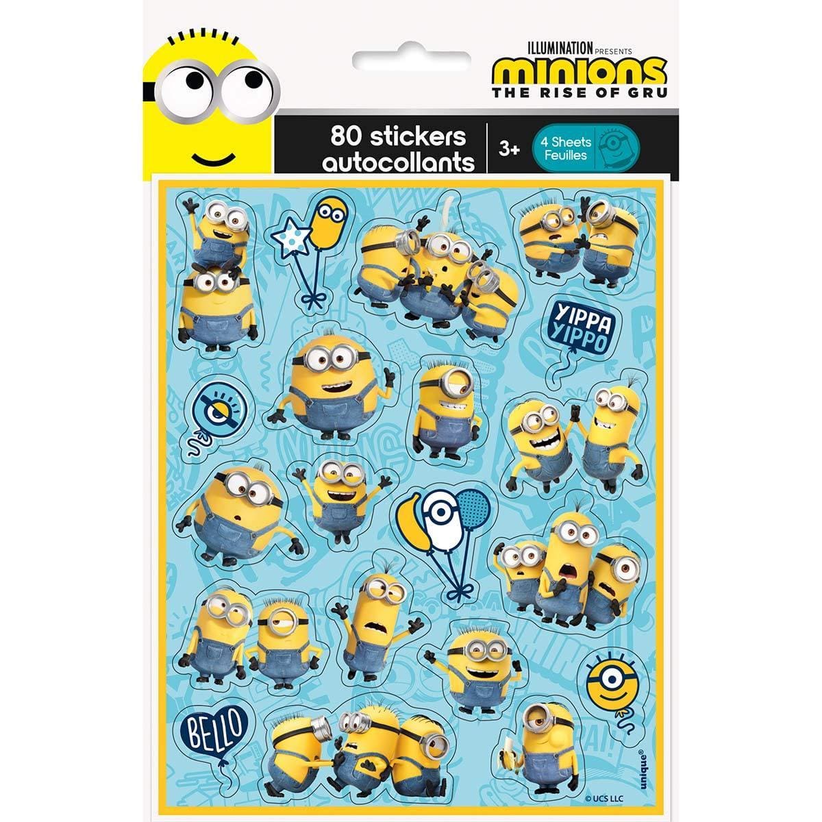 Buy Kids Birthday Minions Stickers, 80 Counts sold at Party Expert