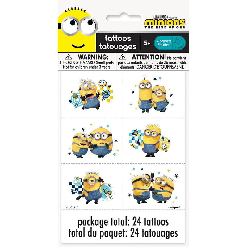 Buy Kids Birthday Minions Temporary Tattoos, 24 Counts sold at Party Expert