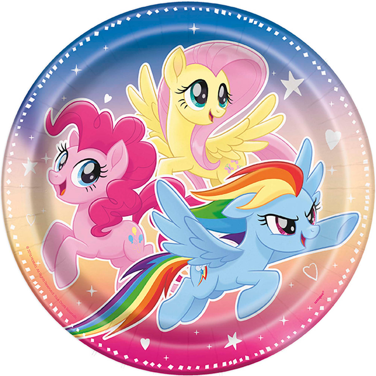 UNIQUE PARTY FAVORS Kids Birthday My Little Pony Birthday Large Round Lunch Paper Plates, 9 Inches, 8 Count