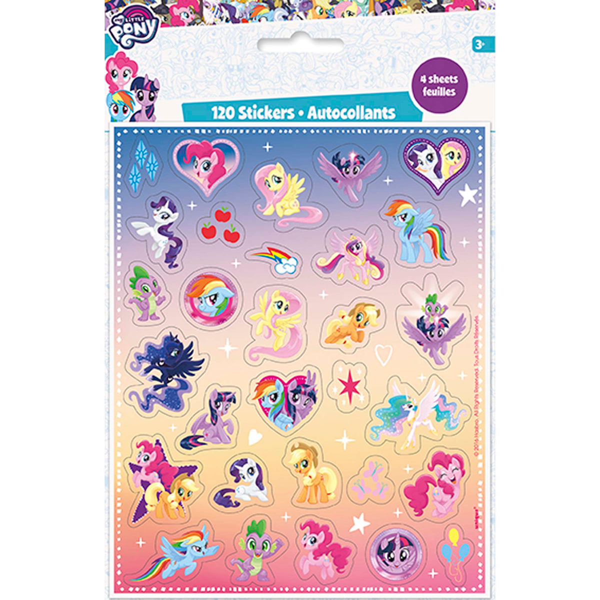 UNIQUE PARTY FAVORS Kids Birthday My Little Pony Sticker Sheets, 4 Count 011179594696