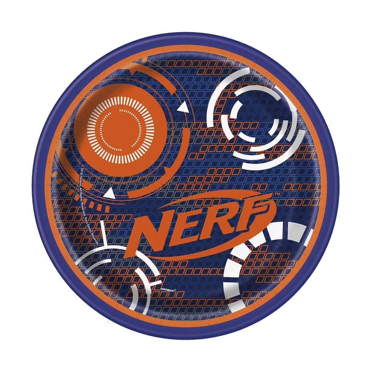 Buy Kids Birthday Nerf Dessert Plates 7 inches, 8 per package sold at Party Expert