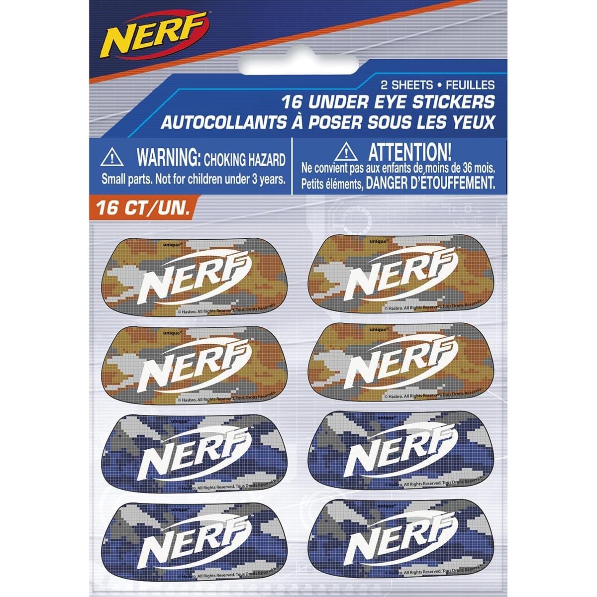 Buy Kids Birthday Nerf stickers, 16 per package sold at Party Expert