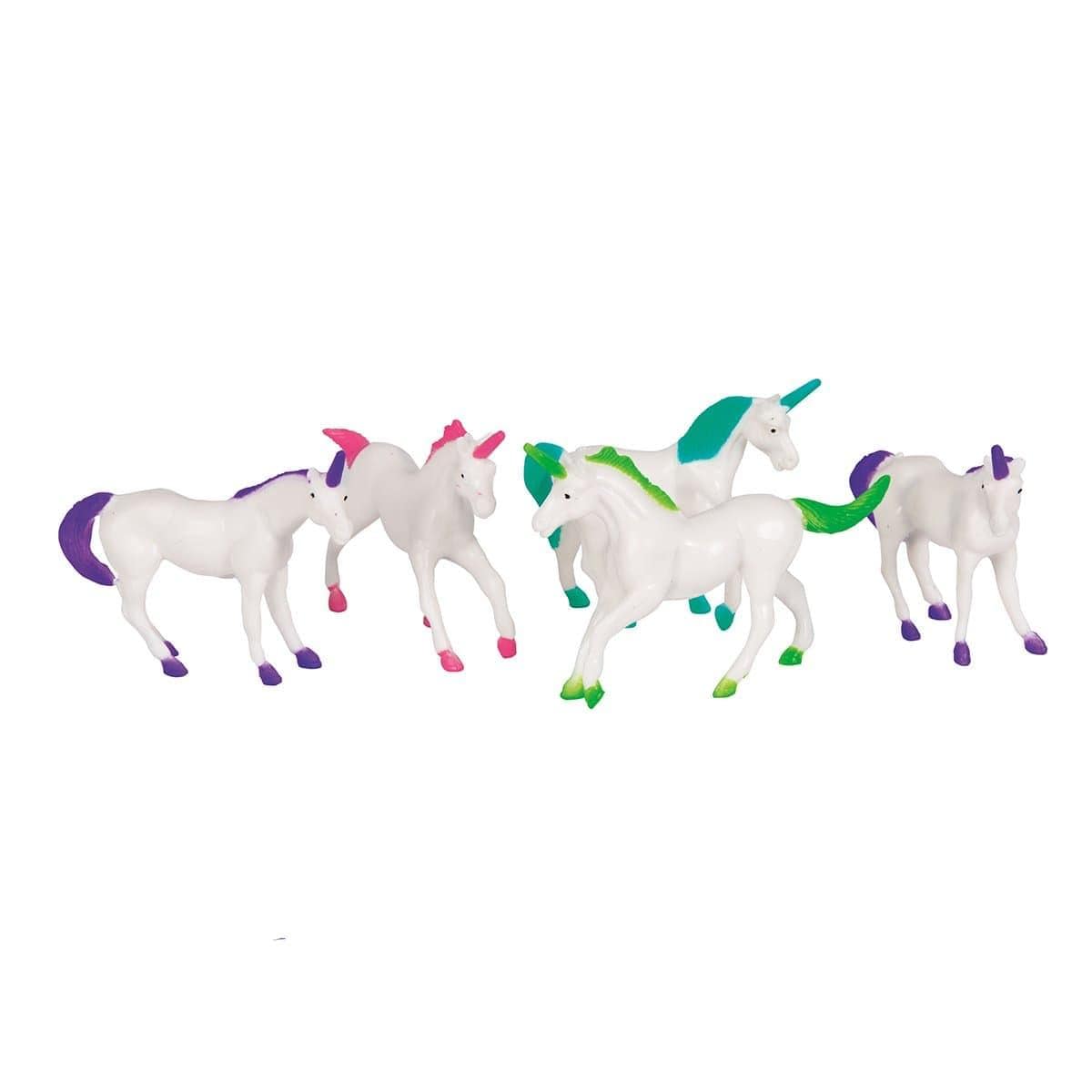Buy Kids Birthday Plastic unicorn figurines, 8 per package sold at Party Expert