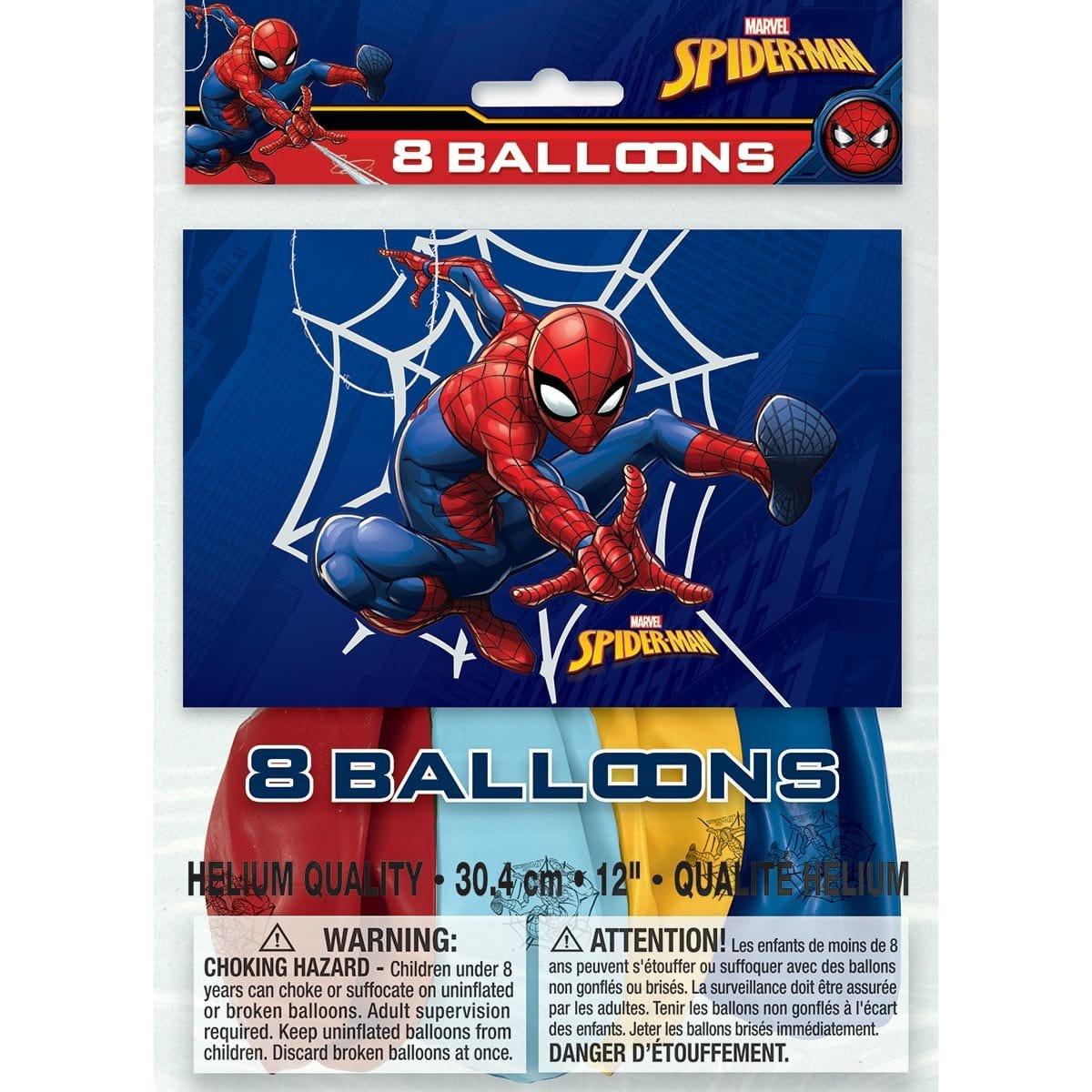 Buy Kids Birthday Spider-Man Latex Balloons, 8 Count sold at Party Expert