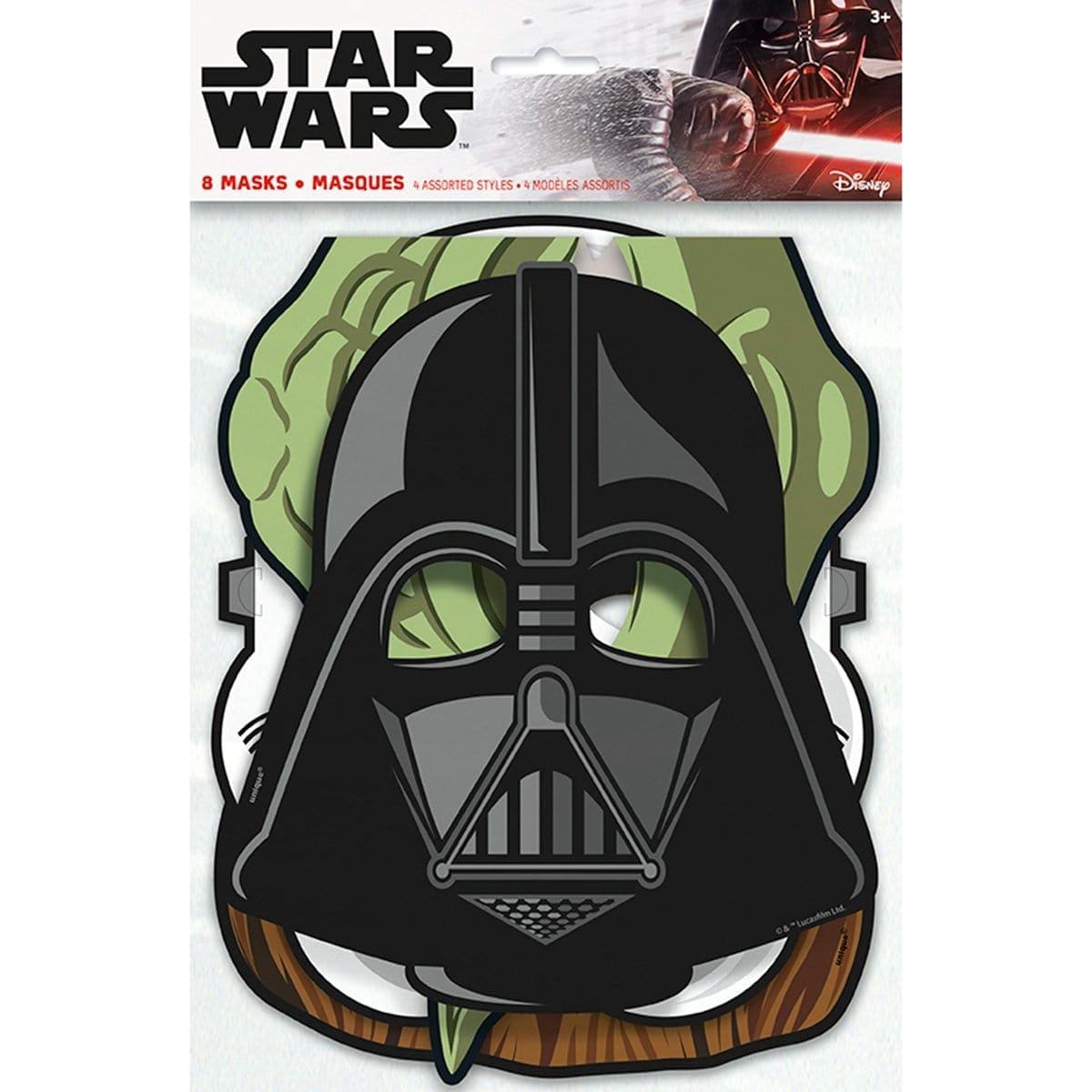 Buy Kids Birthday Star Wars paper masks, 8 per package sold at Party Expert