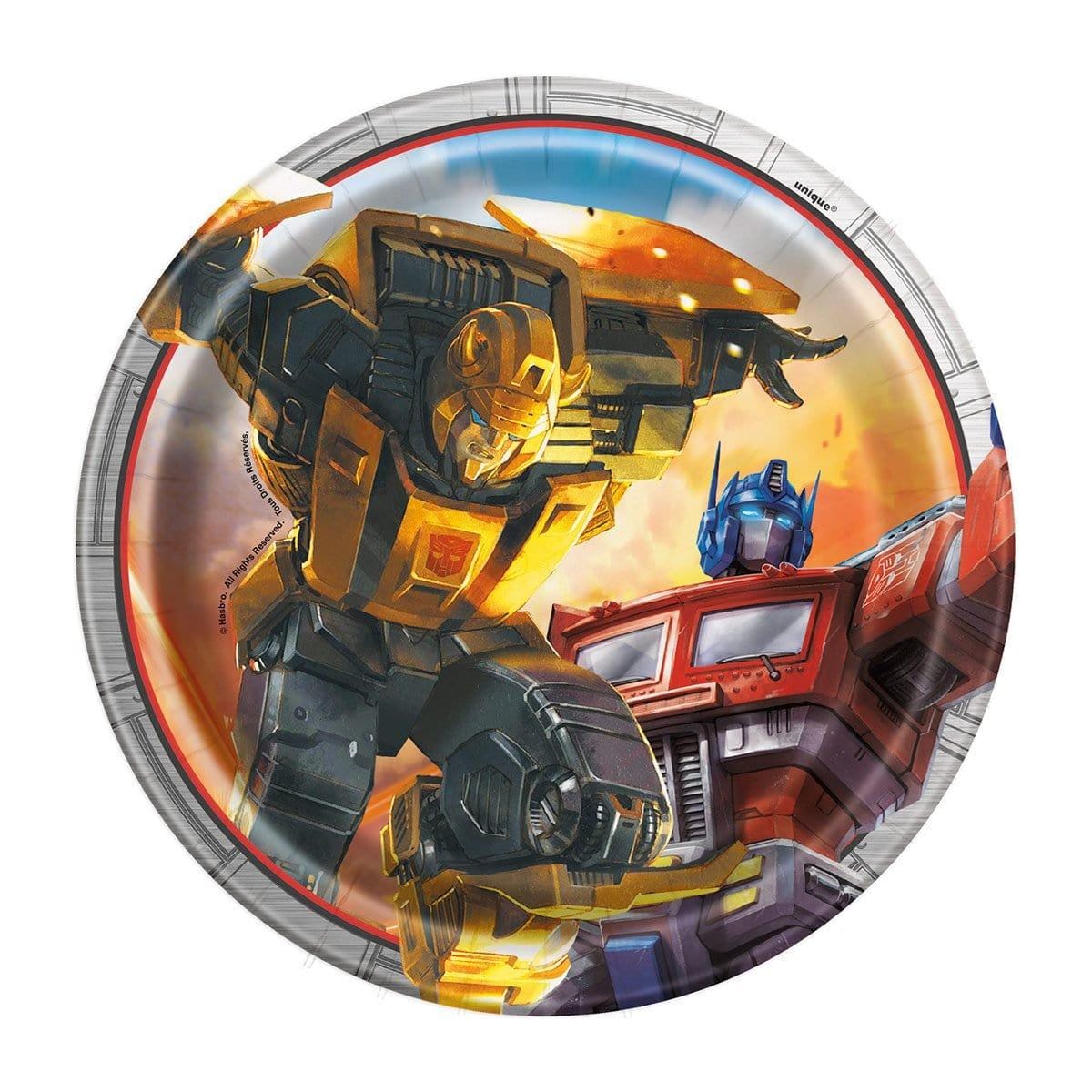 Buy Kids Birthday Transformers Dessert Plates 7 inches, 8 per package sold at Party Expert