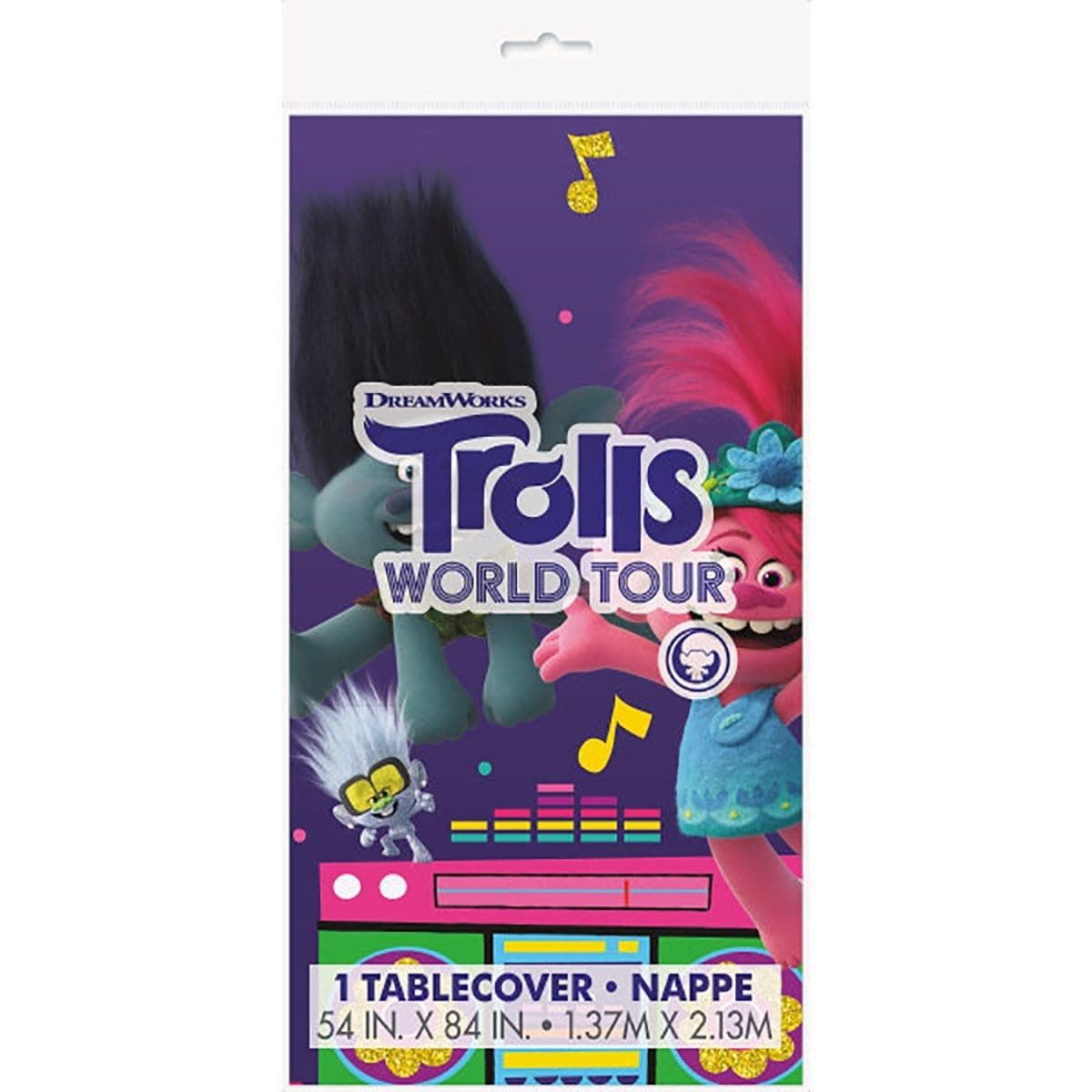 Buy Kids Birthday Trolls World Tour tablecover sold at Party Expert
