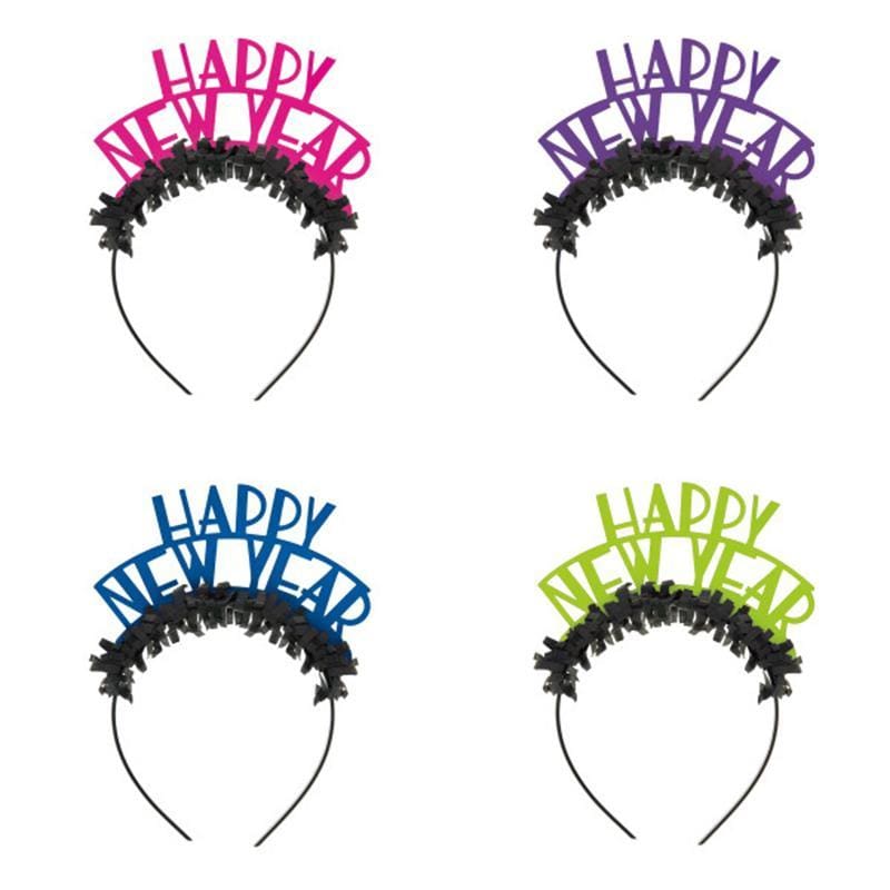Buy New Year Neon Dots New Year's - Headband 4/pkg sold at Party Expert