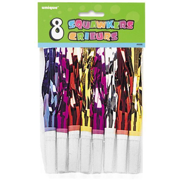 Buy Novelties Fringed Squawker Blowouts 8/pkg. sold at Party Expert