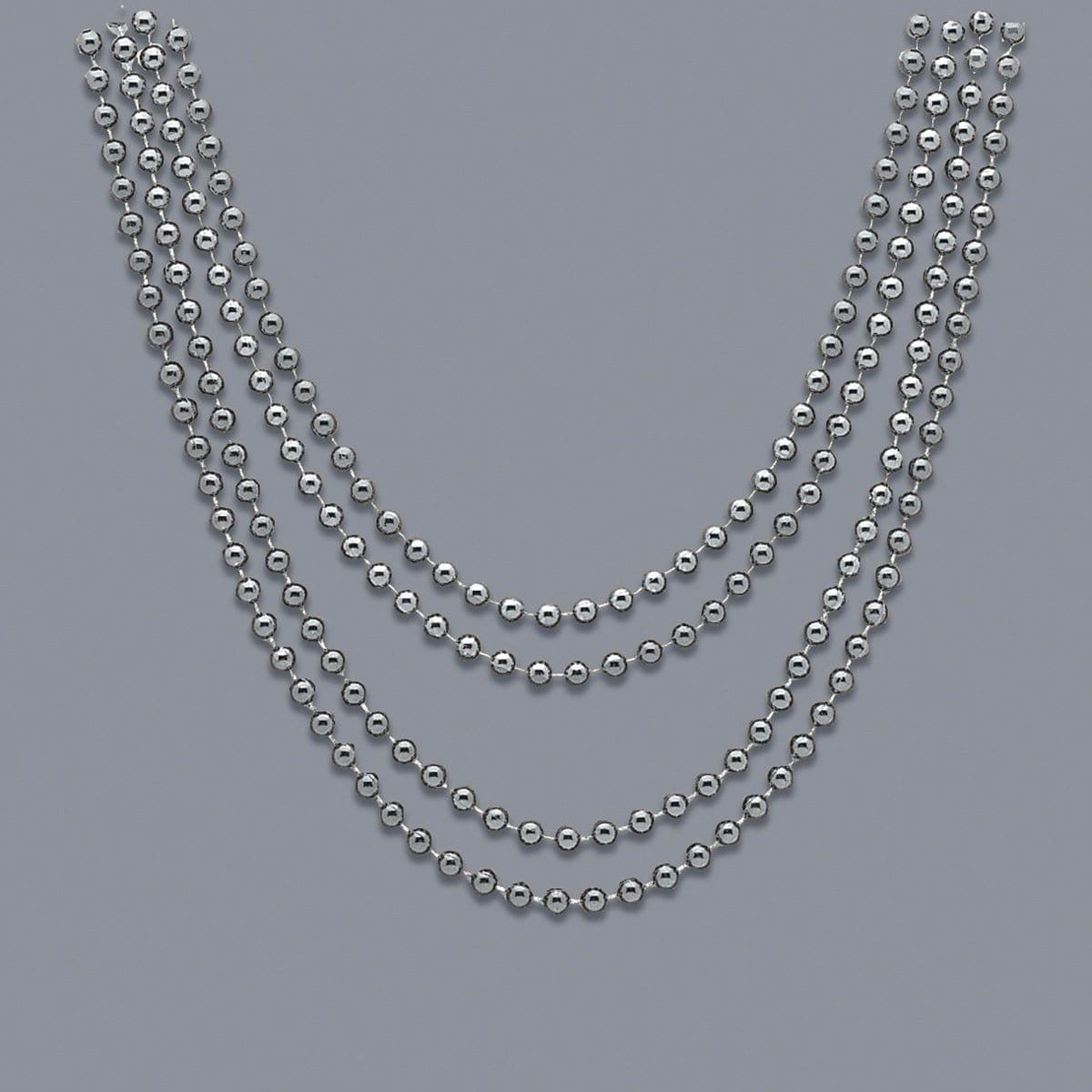 Buy Party Supplies Metallic Beads - Silver 32 In /4 Pkg sold at Party Expert