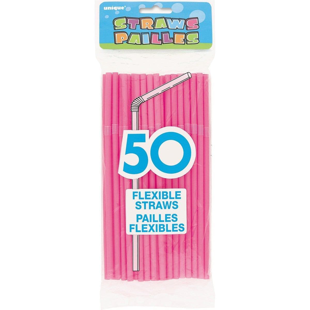 Buy Plasticware Flex-straws - Hot Pink 50/pkg. sold at Party Expert