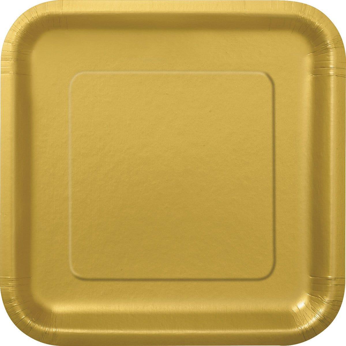 Buy Plasticware Square Paper Plates 7 In. - Gold 16/pkg. sold at Party Expert