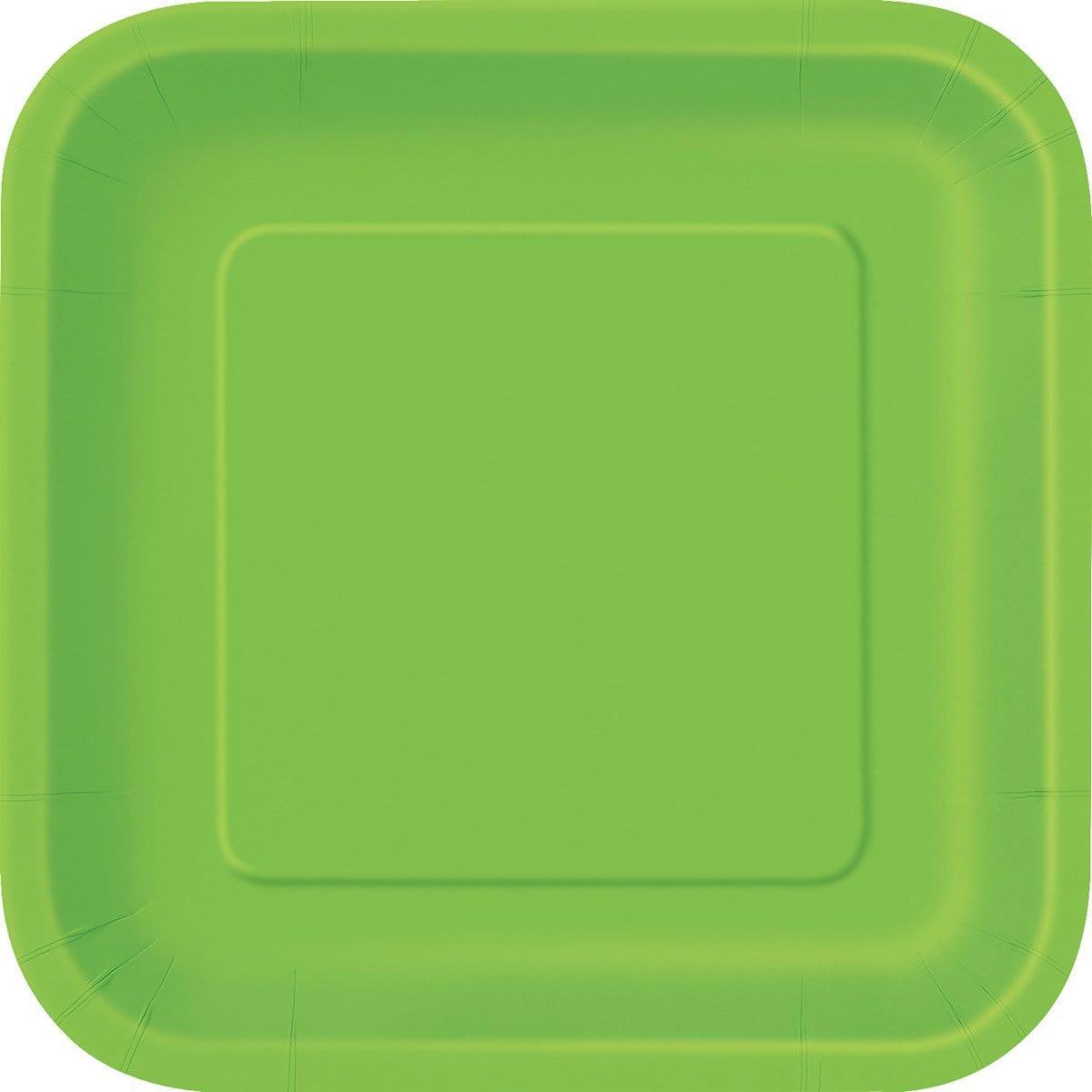 Buy Plasticware Square Paper Plates 7 In. - Lime Green 16/pkg. sold at Party Expert
