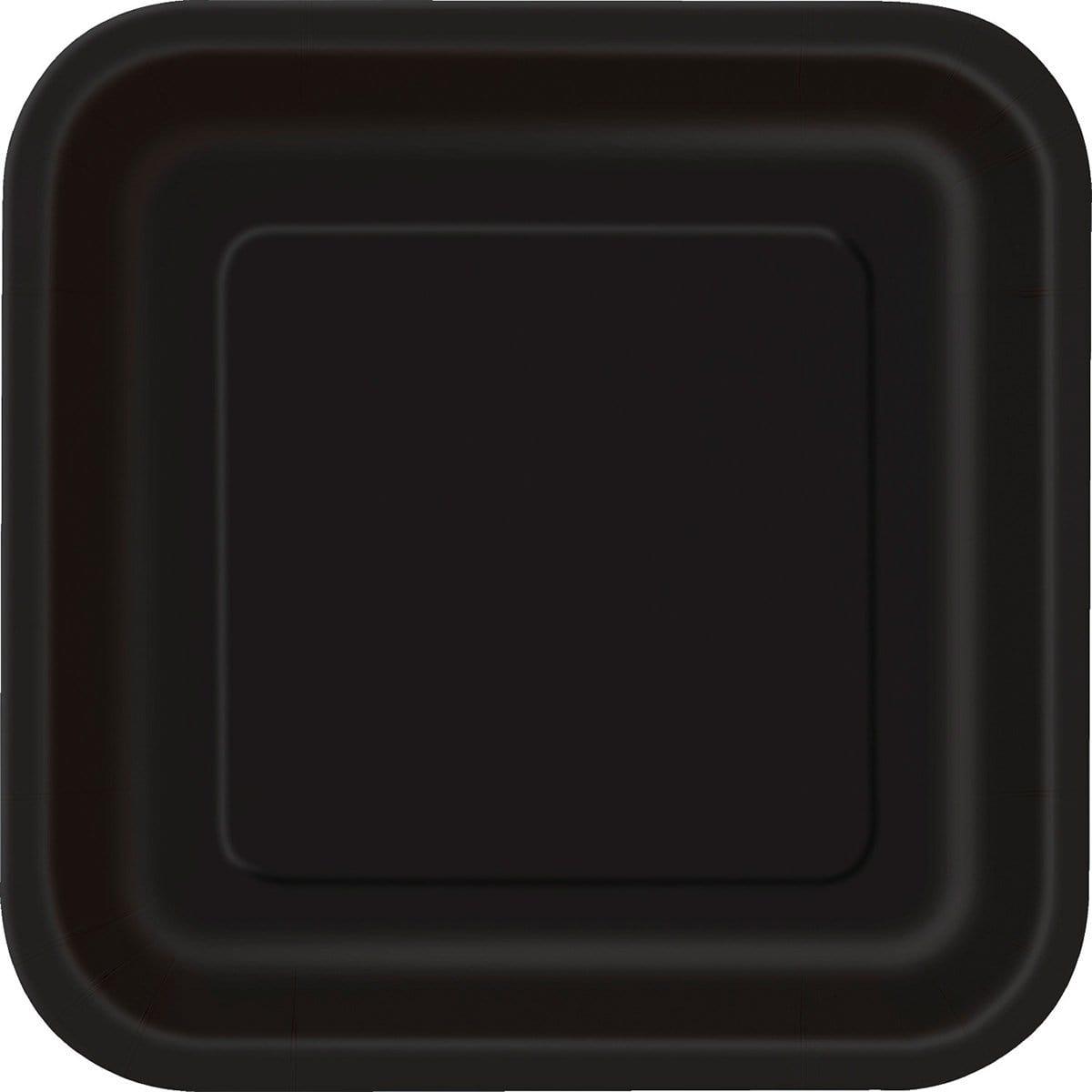 Buy Plasticware Square Paper Plates 7 In. - Midnight Black 16/pkg. sold at Party Expert