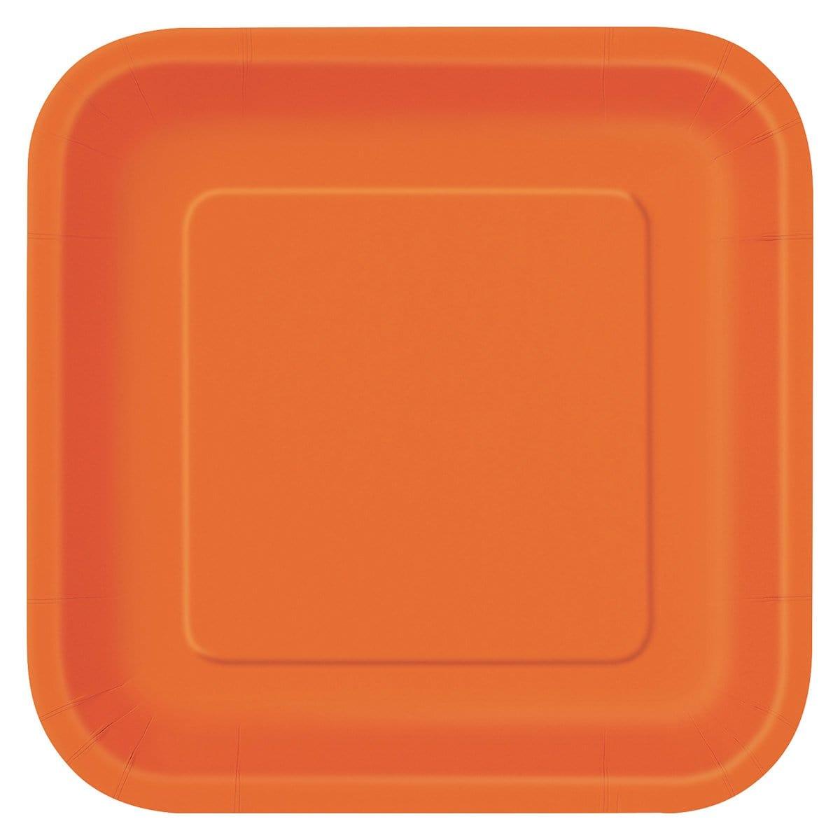 Buy Plasticware Square Paper Plates 7 In. - Pumpkin Orange 16/pkg. sold at Party Expert