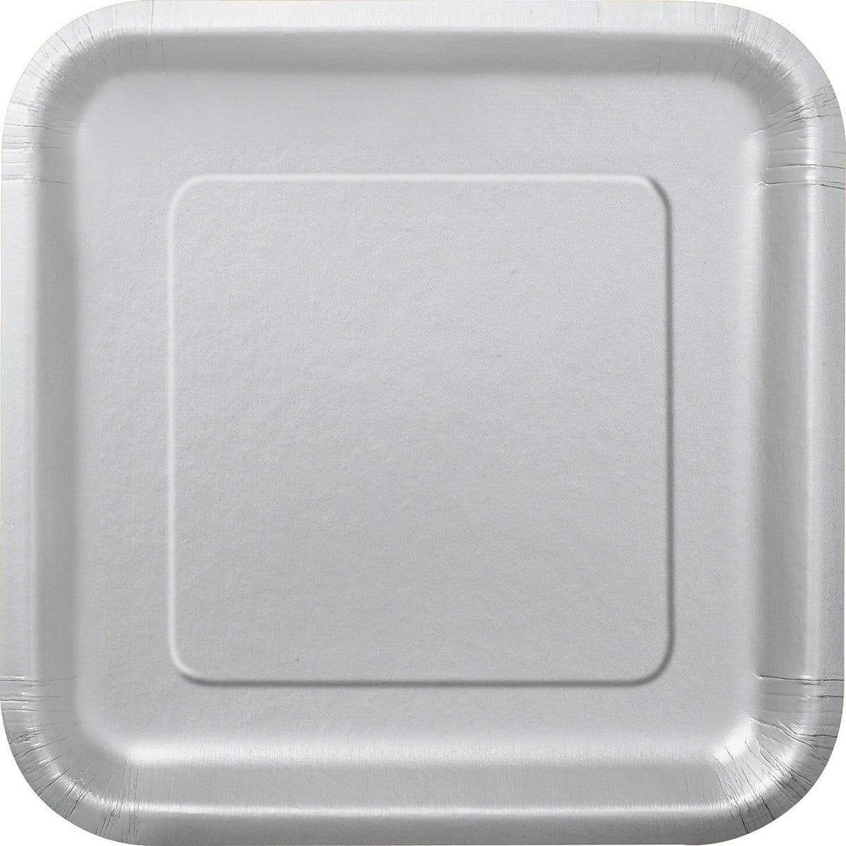 Buy Plasticware Square Paper Plates 7 In. - Silver 16/pkg. sold at Party Expert