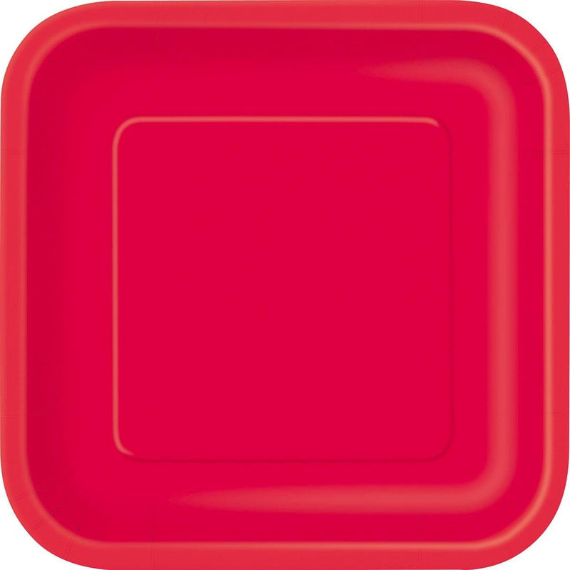 Buy Plasticware Square Paper Plates 9 In. - Ruby Red 14/pkg. sold at Party Expert