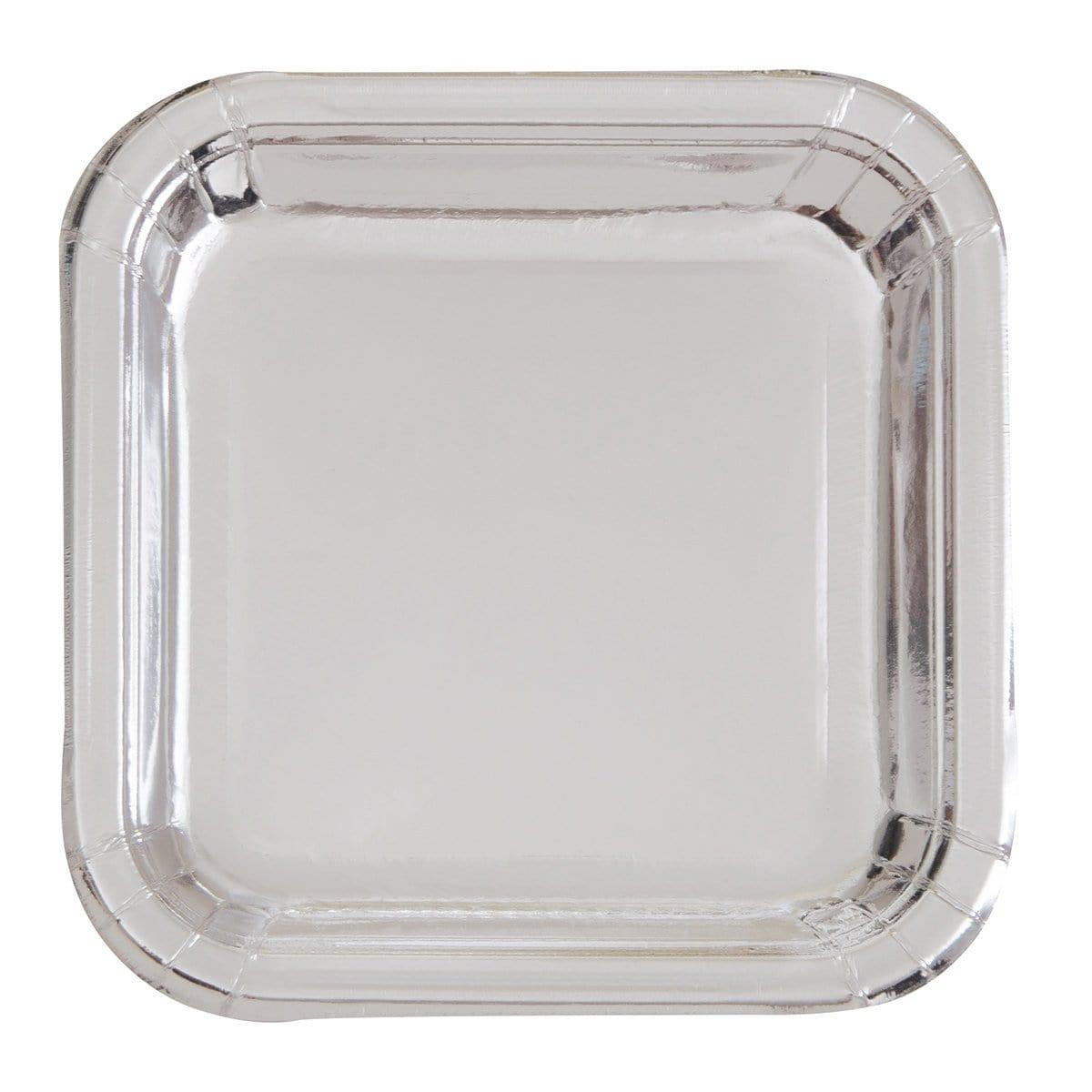 Buy Plasticware Square Plates 9 In. 8/pkg.- Silver sold at Party Expert