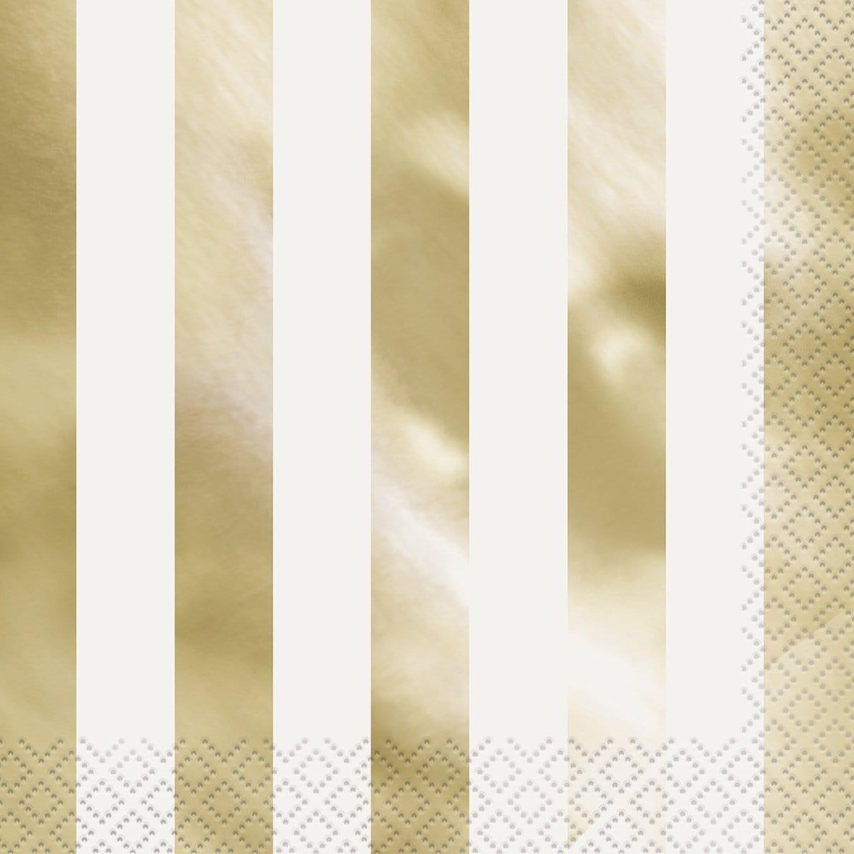 Buy Plasticware Stripe Lunch Napkins - Gold 16/pkg. sold at Party Expert