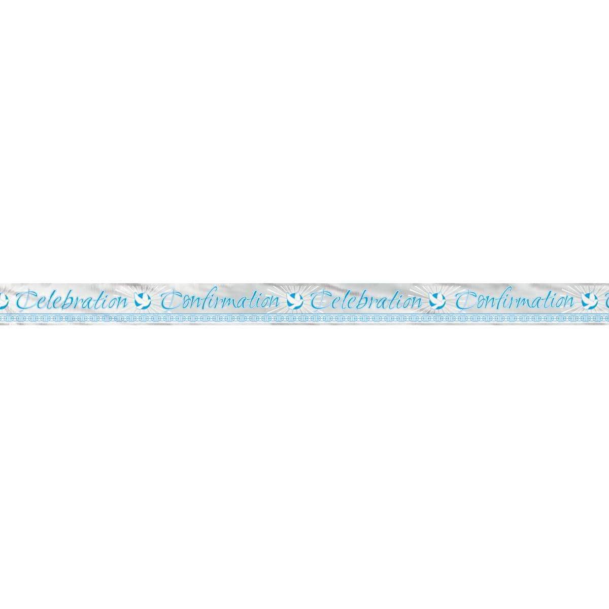 Buy Religious Blue Radiant Cross - Confirmation Foil Banner 12 Ft sold at Party Expert