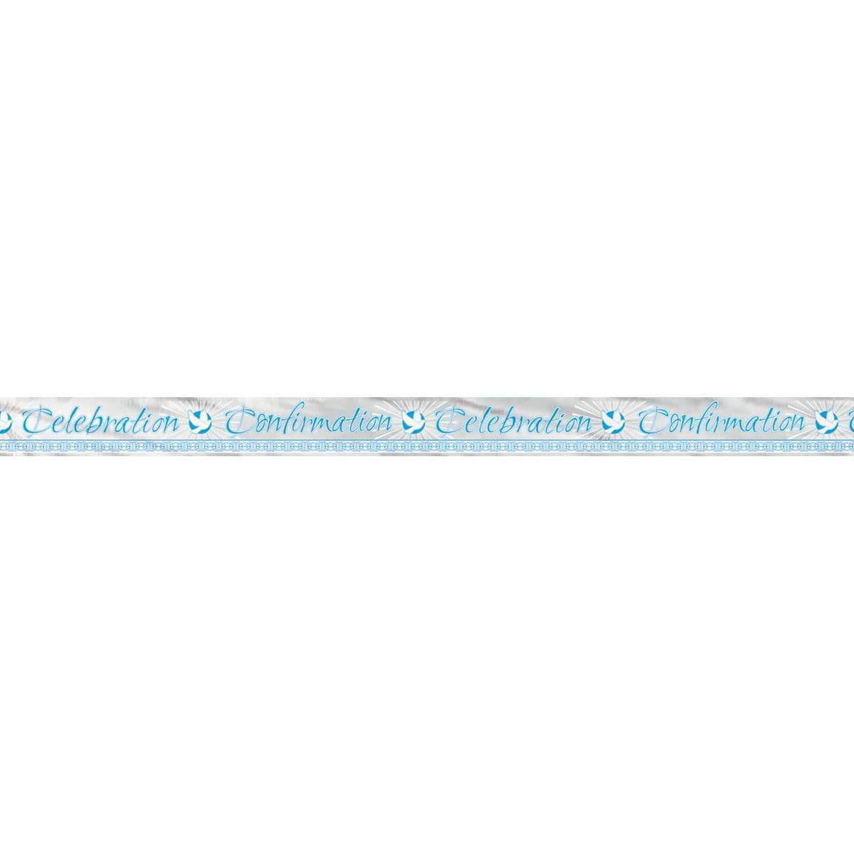 Buy Religious Blue Radiant Cross - Confirmation Foil Banner 12 Ft sold at Party Expert