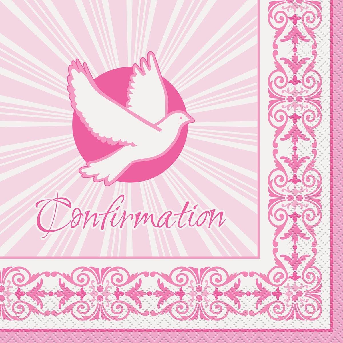 Buy Religious Lunch Napkins Confirmation - Pink 16/pkg. sold at Party Expert