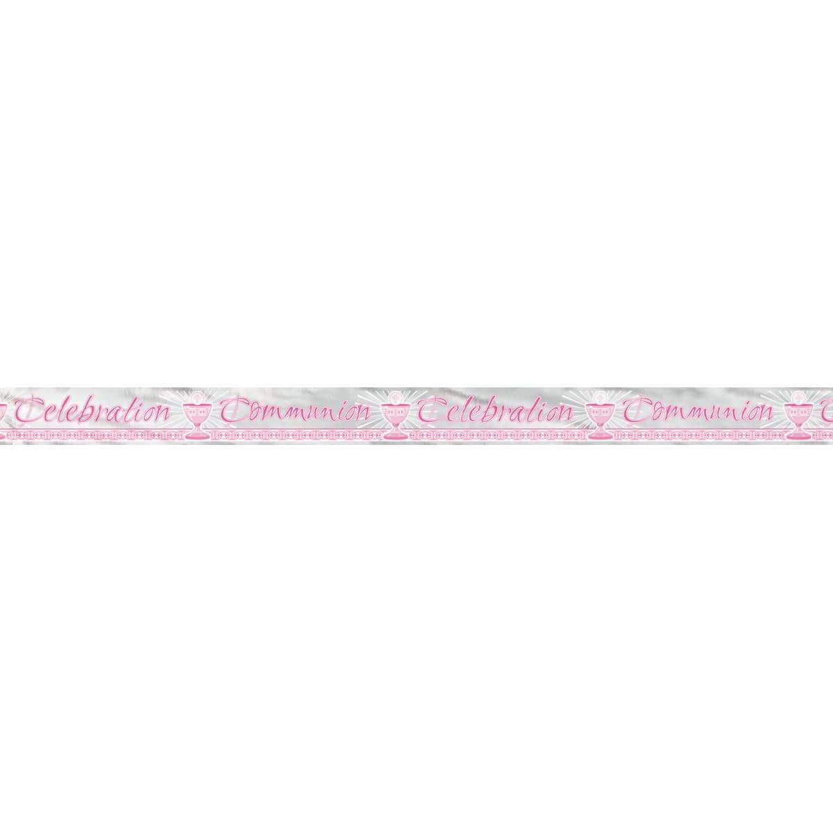 Buy Religious Pink Radiant Cross - Communion Foil Banner 12 Ft sold at Party Expert