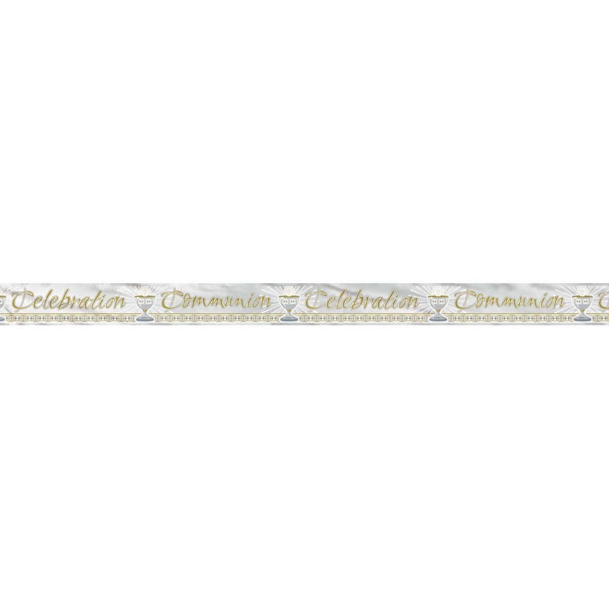 Buy Religious Sil/gld Radiant Cross - Communion Foil Banner 12 Ft sold at Party Expert