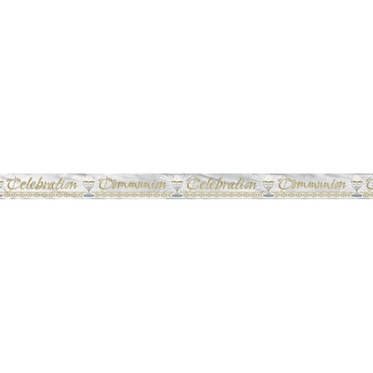 Buy Religious Sil/gld Radiant Cross - Communion Foil Banner 12 Ft sold at Party Expert