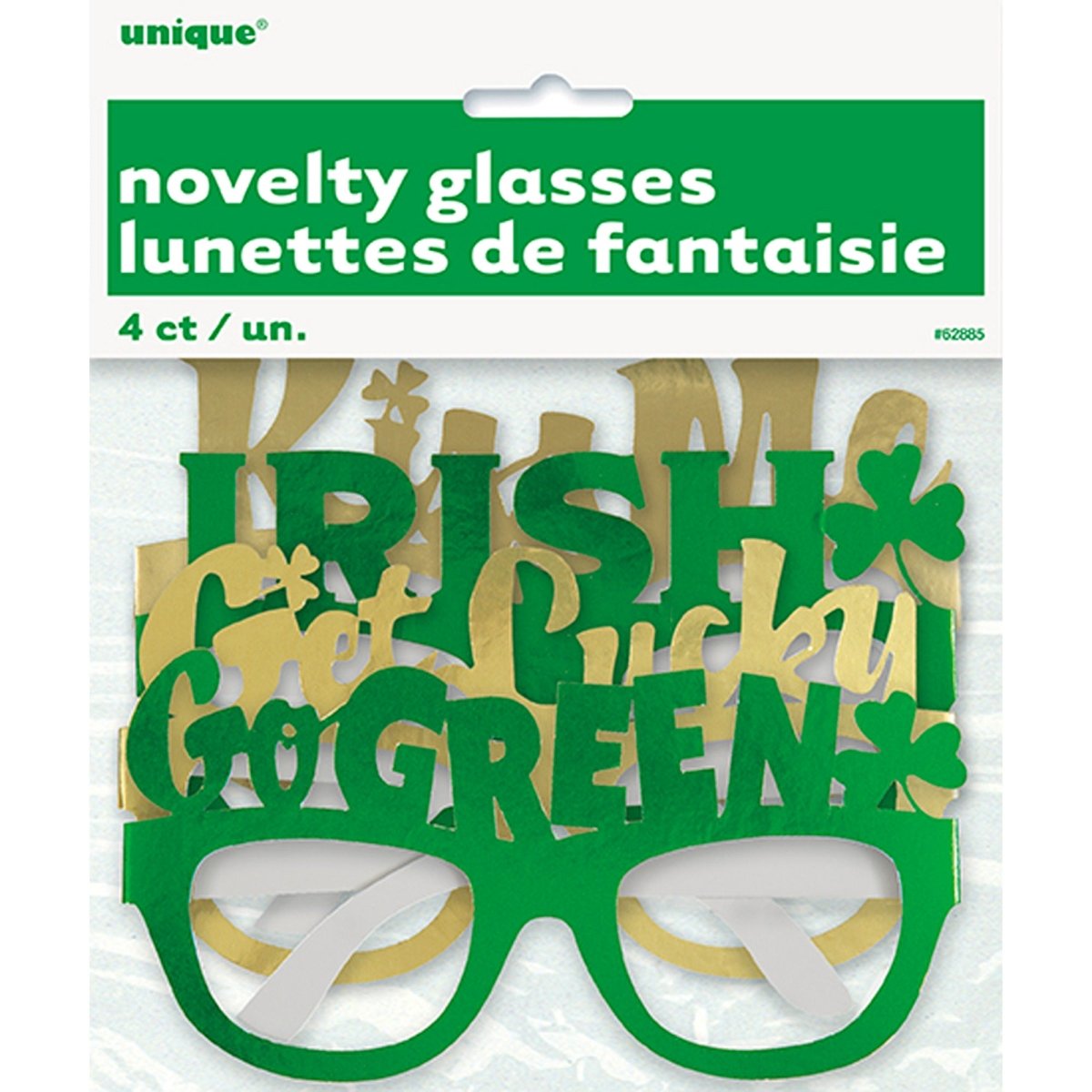 UNIQUE PARTY FAVORS St-Patrick St-Patrick's Day Party Glasses, 4 Count