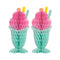 UNIQUE PARTY FAVORS Summer Ice Cream Honeycomb Centerpiece, 11 Inches, 2 Count