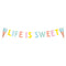 UNIQUE PARTY FAVORS Summer Ice Cream Party Life is Sweet Banner with Mini Foil Balloons, 72 Inches, 1 Count
