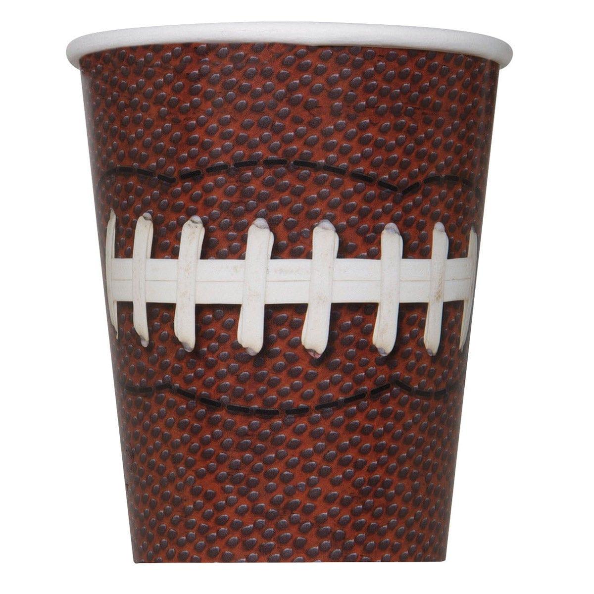 UNIQUE PARTY FAVORS Superbowl Football Party Paper Cups, 9 ounces, 8 Count