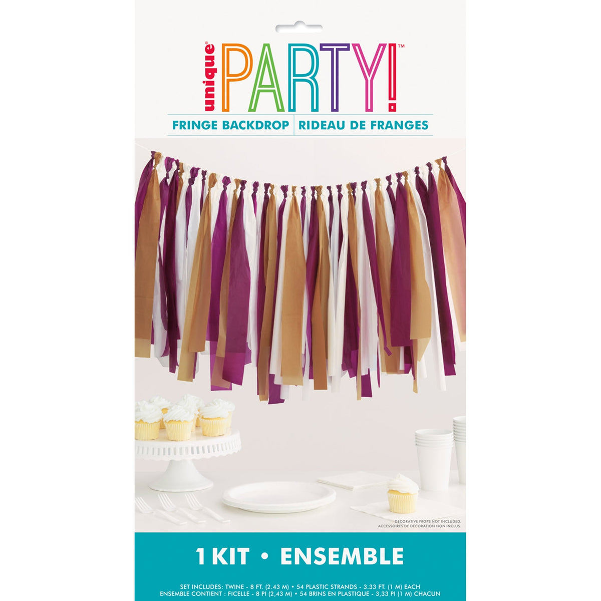 UNIQUE PARTY FAVORS Thanksgiving Friendsgiving Fringe Plastic Decorative Backdrop Kit 011179220748