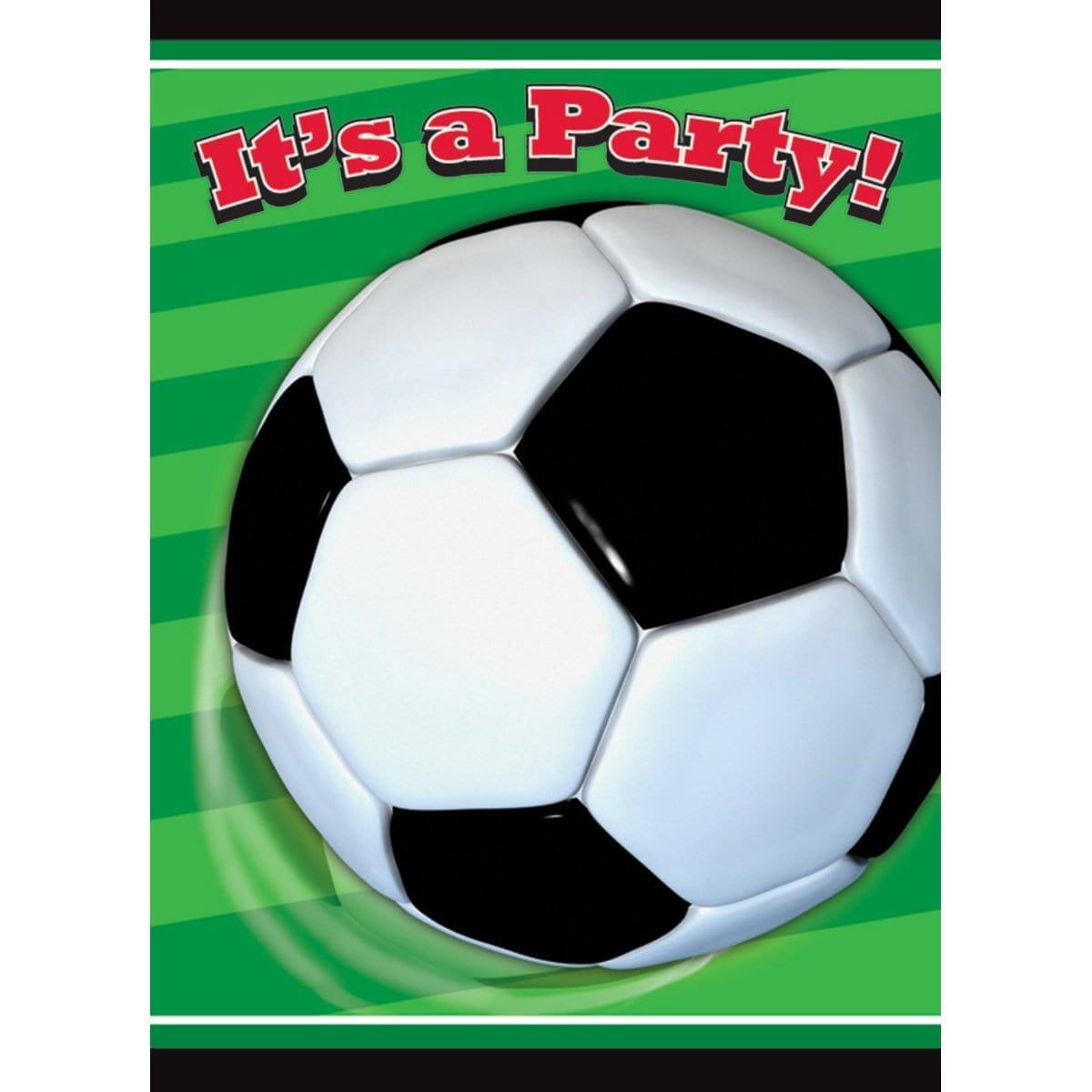 Buy Theme Party 3D Soccer Invitations, 8 per Package sold at Party Expert