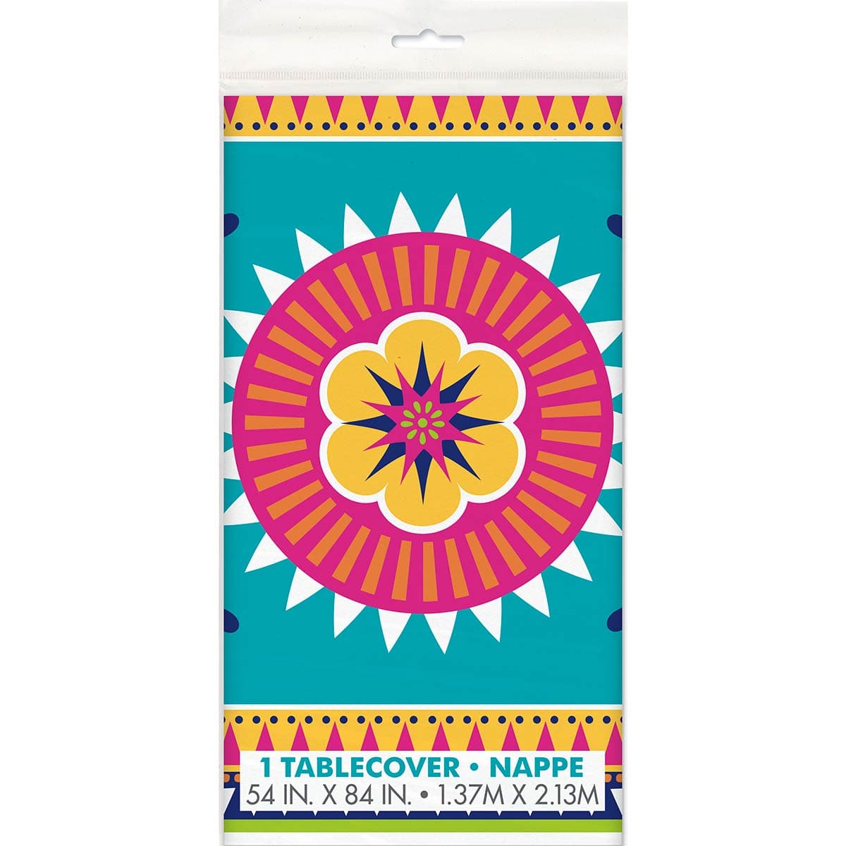 UNIQUE PARTY FAVORS Theme Party Boho Fiesta Plastic Table Cover, 54 x 84 in