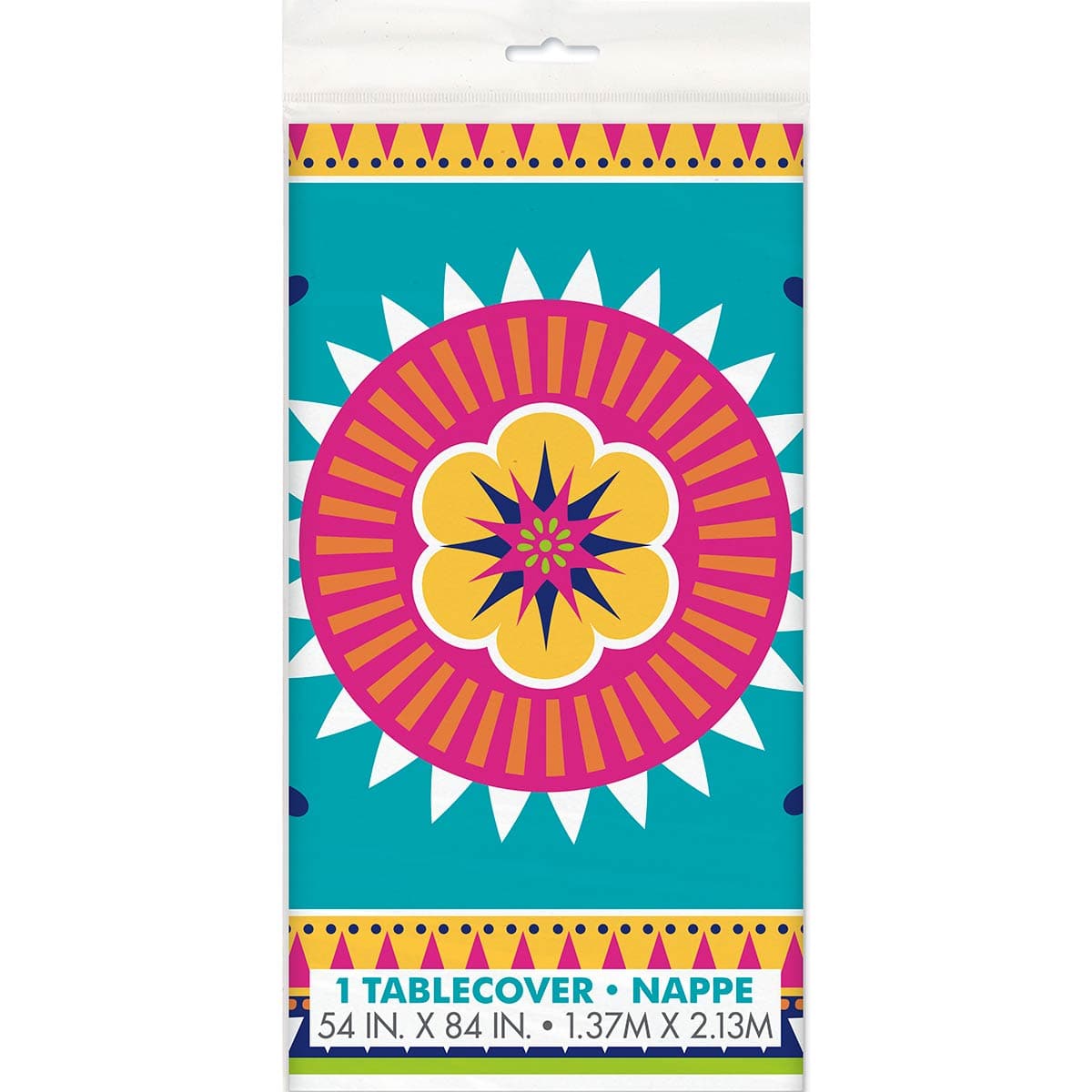 UNIQUE PARTY FAVORS Theme Party Boho Fiesta Plastic Table Cover, 54 x 84 in