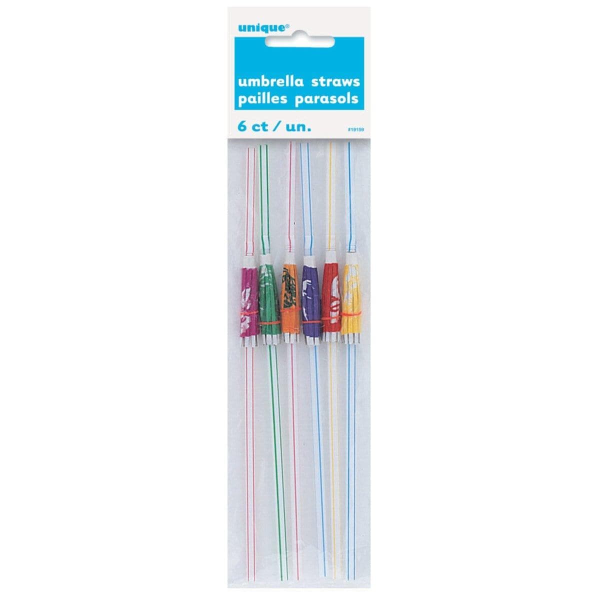 Buy Theme Party Luau Umbrella Straws, 6 per Package sold at Party Expert