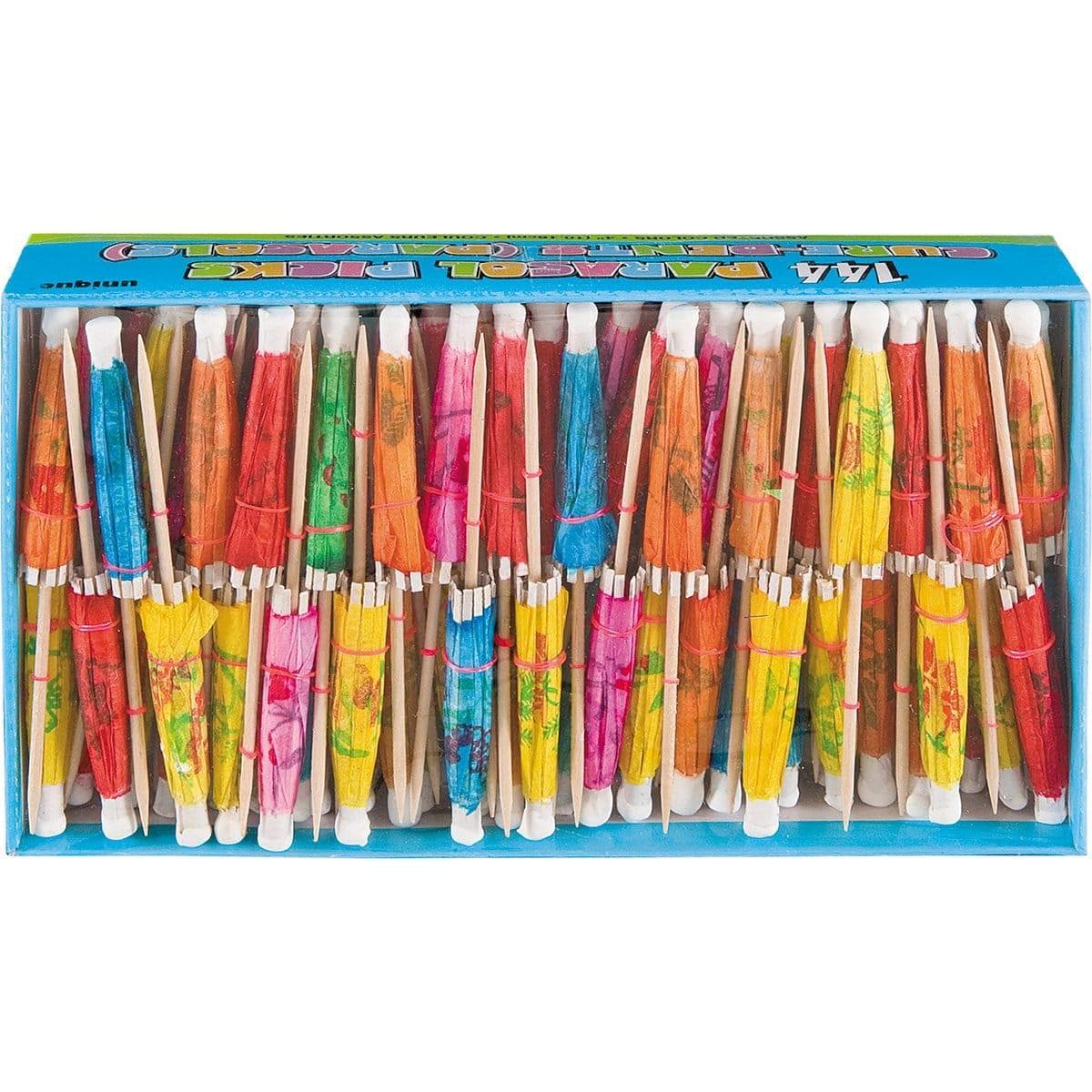 Buy Theme Party Multicolor Umbrella Picks, 144 per Package sold at Party Expert