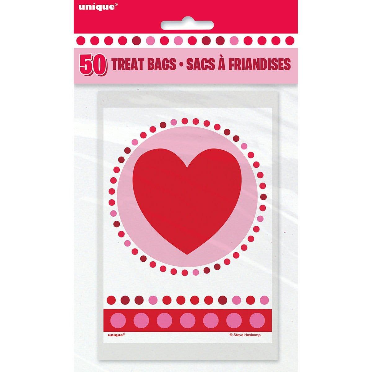Buy Valentine's Day Radiant Hearts - Mini Plastic Bags 50/pkg sold at Party Expert