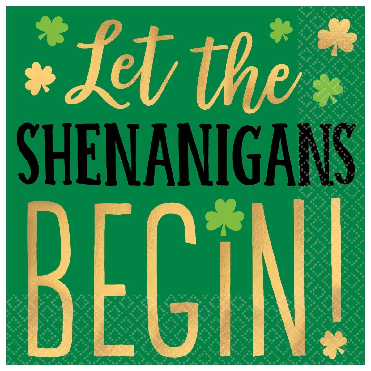AMSCAN CA St-Patrick's Day Green Beverage Napkins, 16 Count