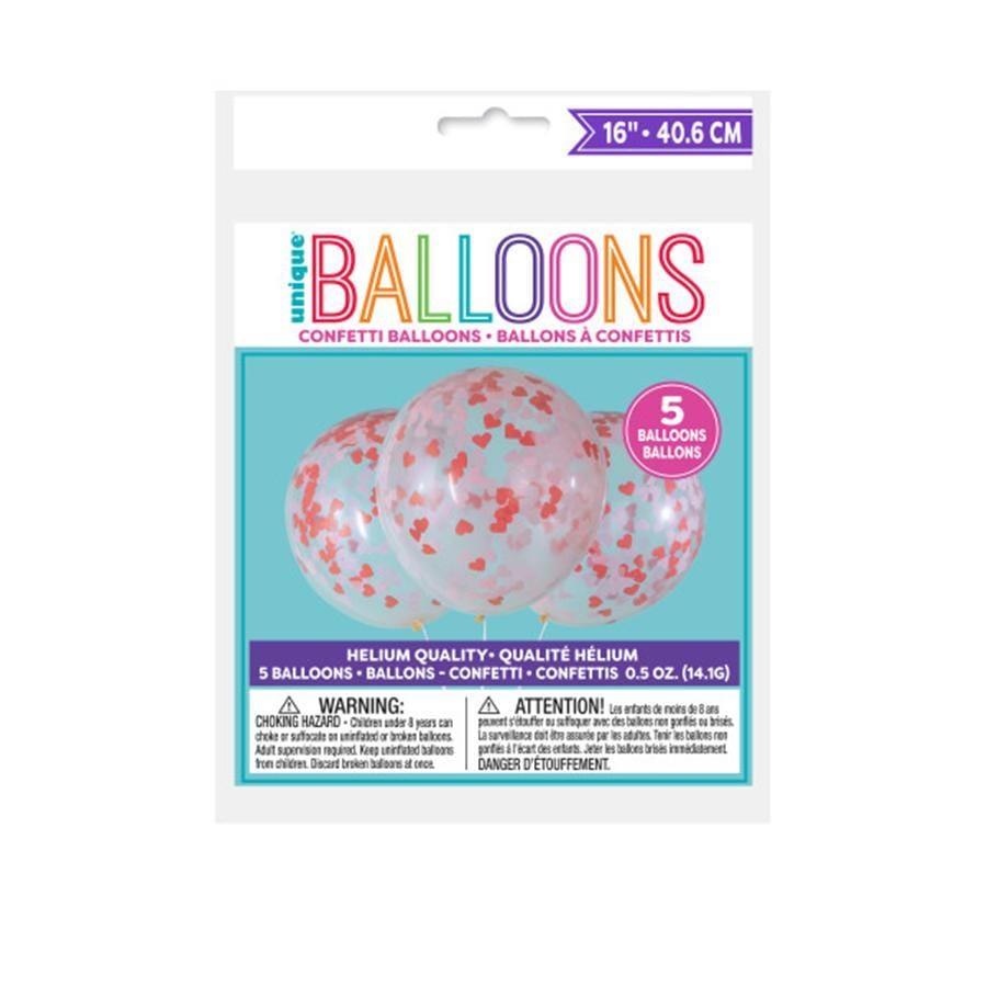 Buy Valentine's Day Valentine's Day Latex Balloons 12 Inches with Confetti, 5 Count sold at Party Expert