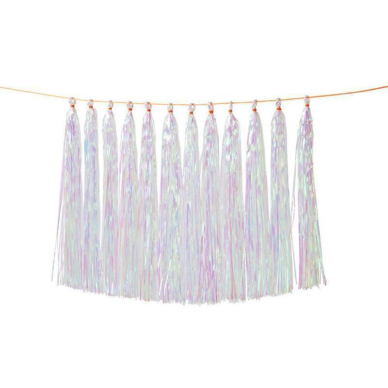 Buy Decorations Tassels Garland Silk Paper Assembled 10/Pkg - Iridescent sold at Party Expert