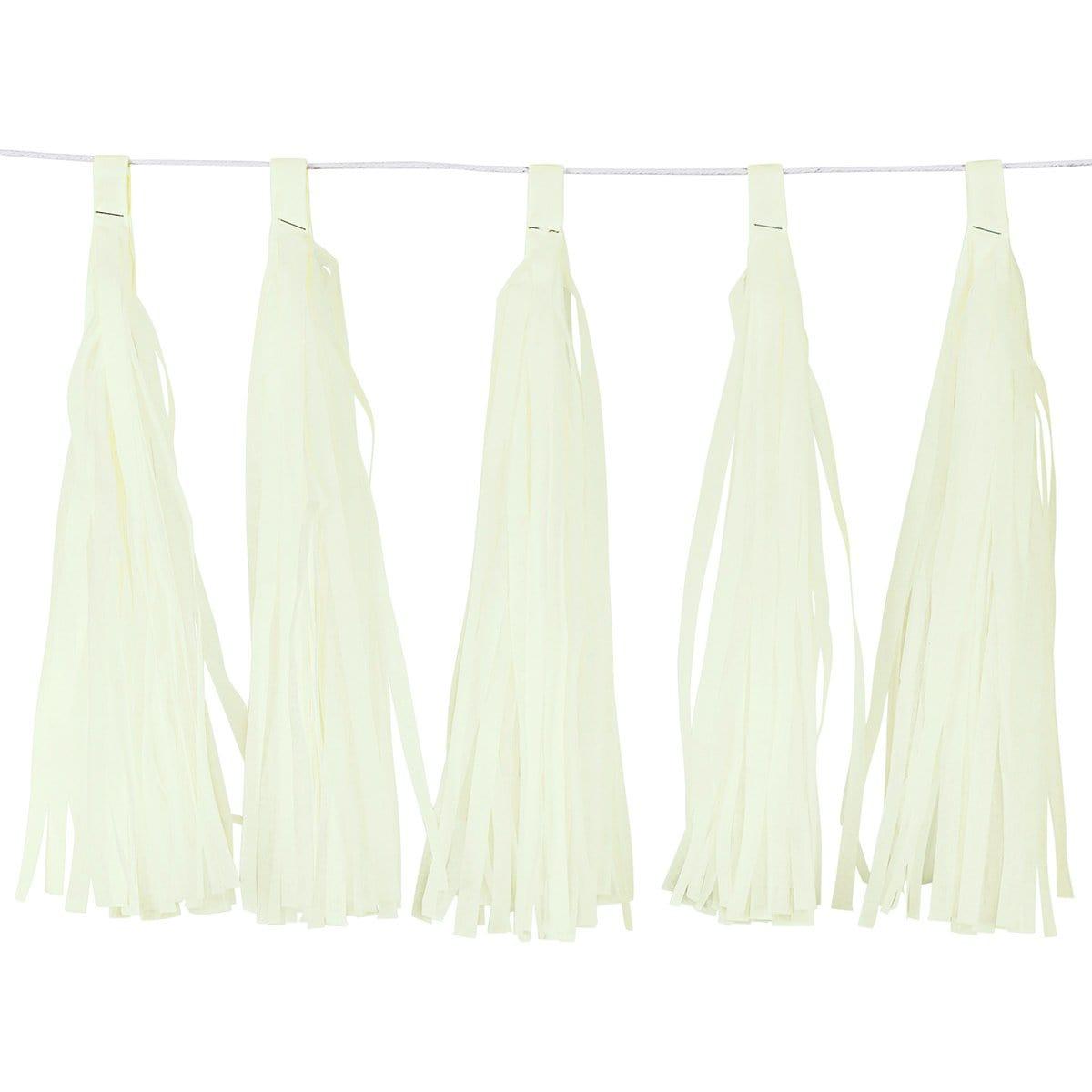 Buy Decorations Tassels Garland Silk Paper Assembled 10/Pkg - Ivory sold at Party Expert