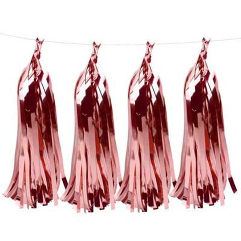 Buy Decorations Tassels Garland Silk Paper Assembled 10/Pkg - Metallic Pink sold at Party Expert