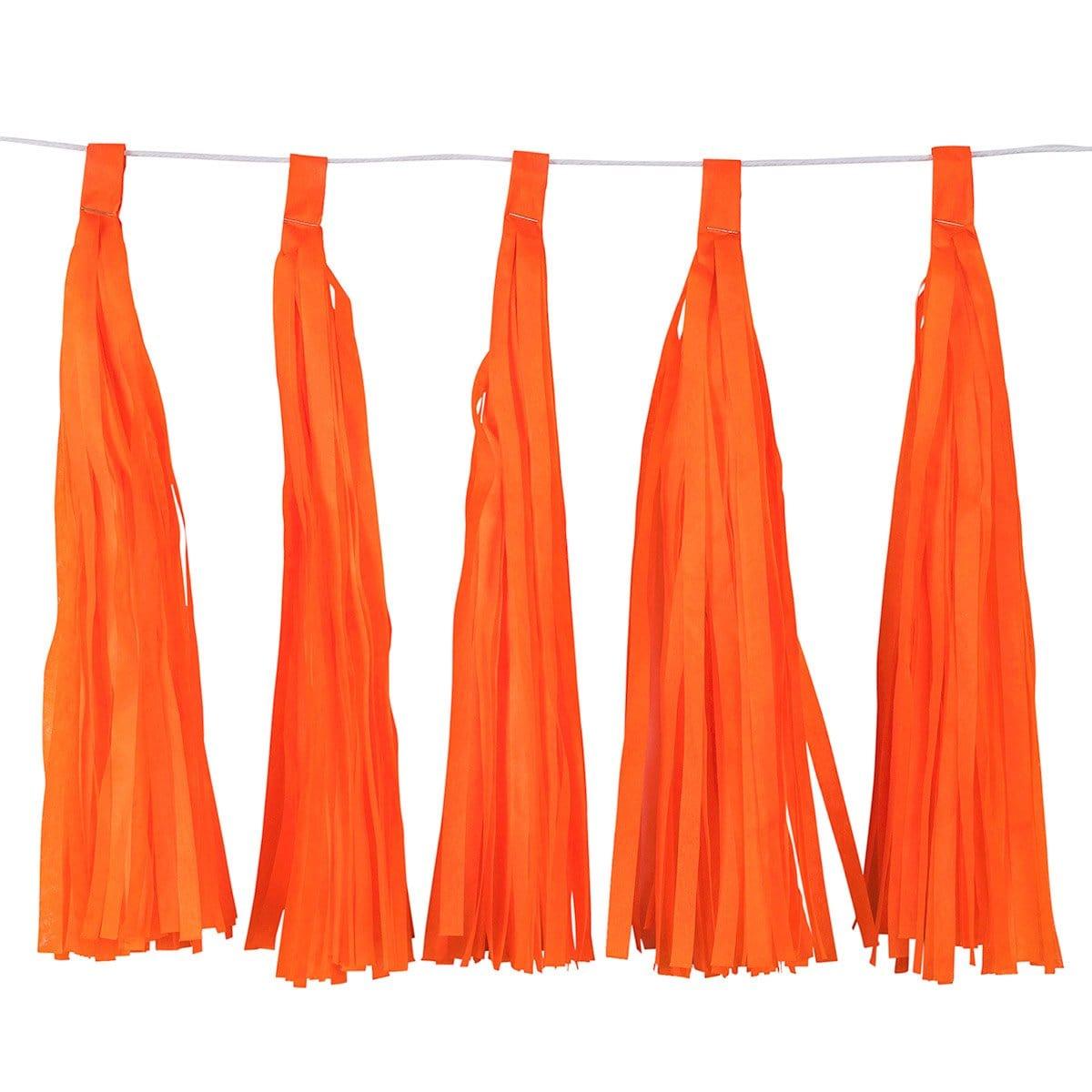 Buy Decorations Tassels Garland Silk Paper Assembled 10/Pkg - Orange sold at Party Expert